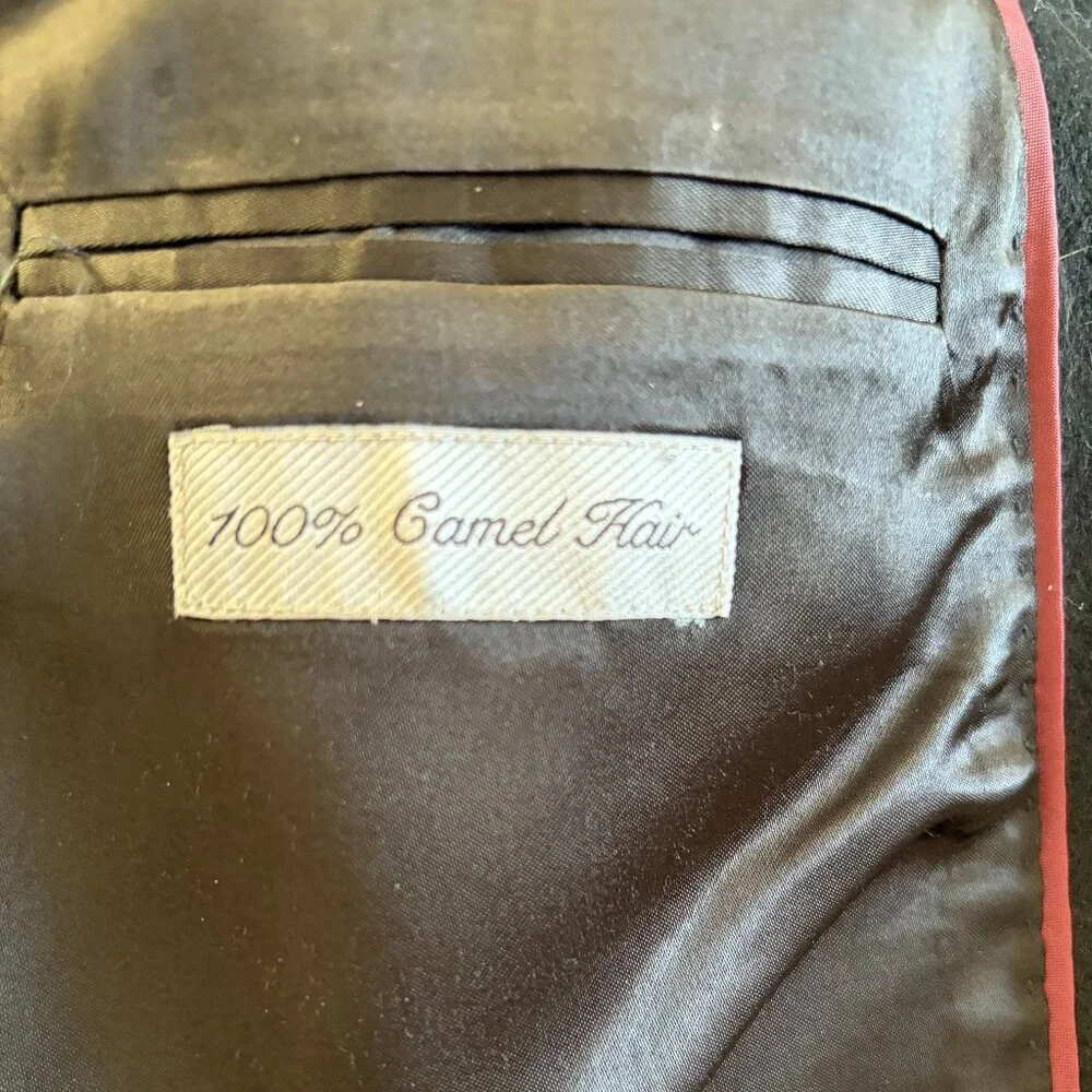Black Camel Hair Blazer Men's XL lined luxury